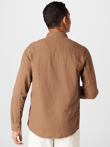 !Solid Regular fit Button Up Shirt 'Austen' in Brown