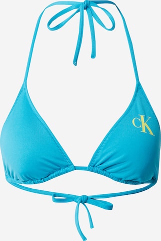 Calvin Klein Swimwear Bikini Top in Blue: front