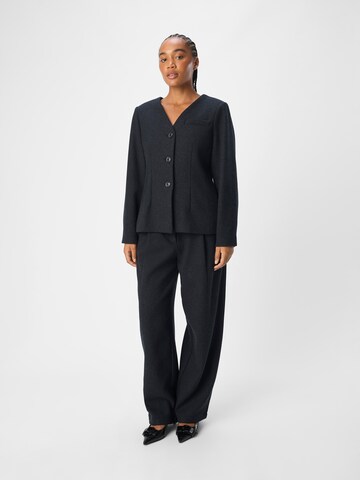 OBJECT Loose fit Pleat-Front Pants 'OBJMEGHAN' in Grey