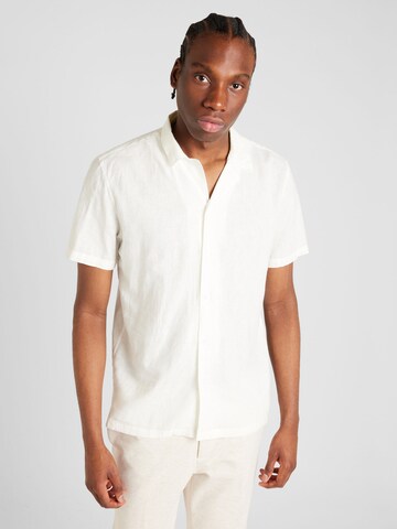 Lindbergh Regular fit Traditional Button Up Shirt in White: front