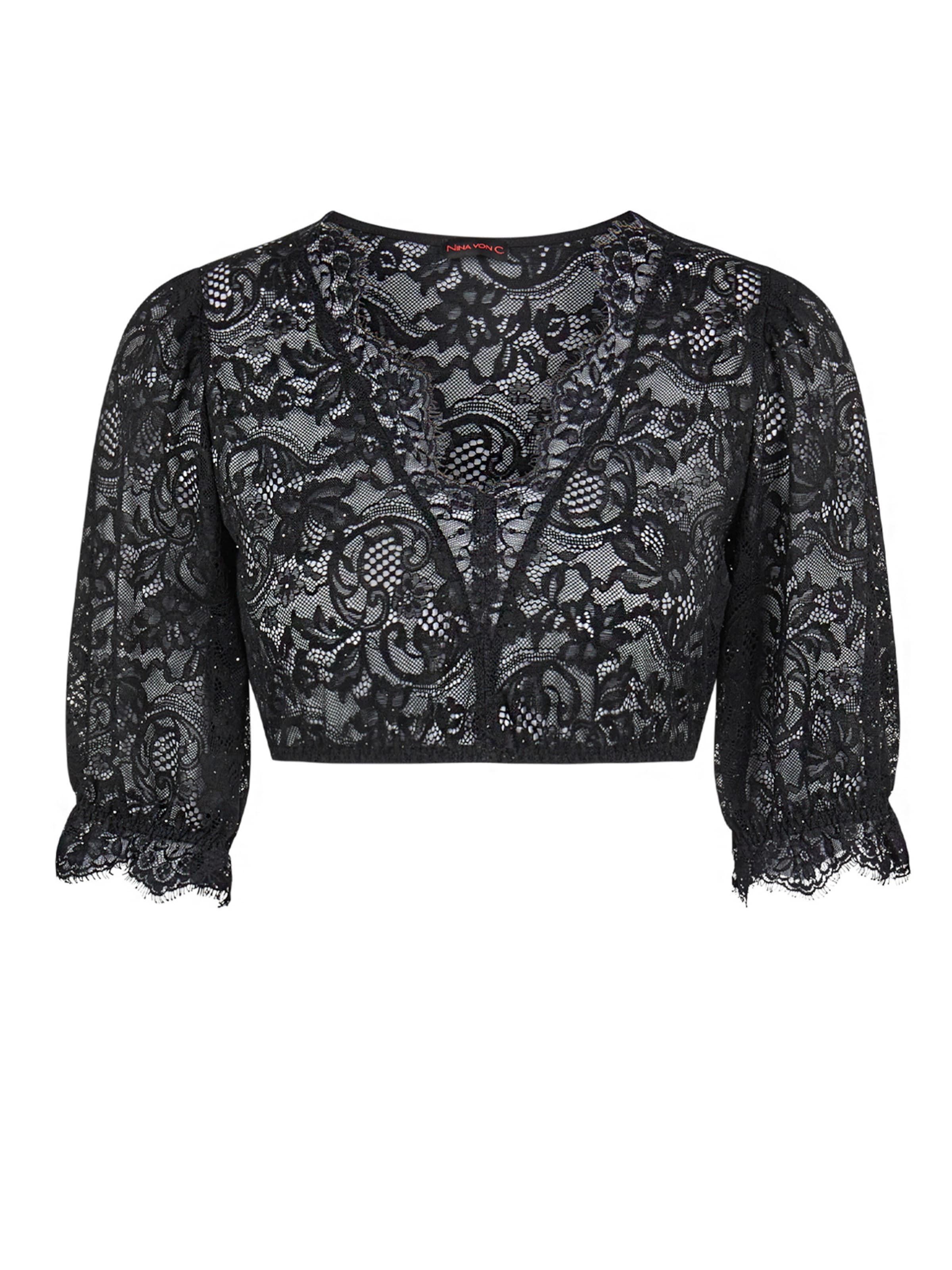 Nina von C. Traditional Blouse 'Celine' in Black: front