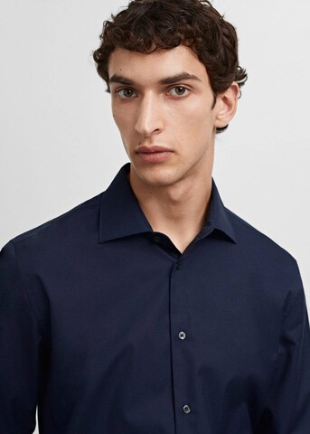MANGO MAN Regular fit Button Up Shirt 'Emeritol' in Blue