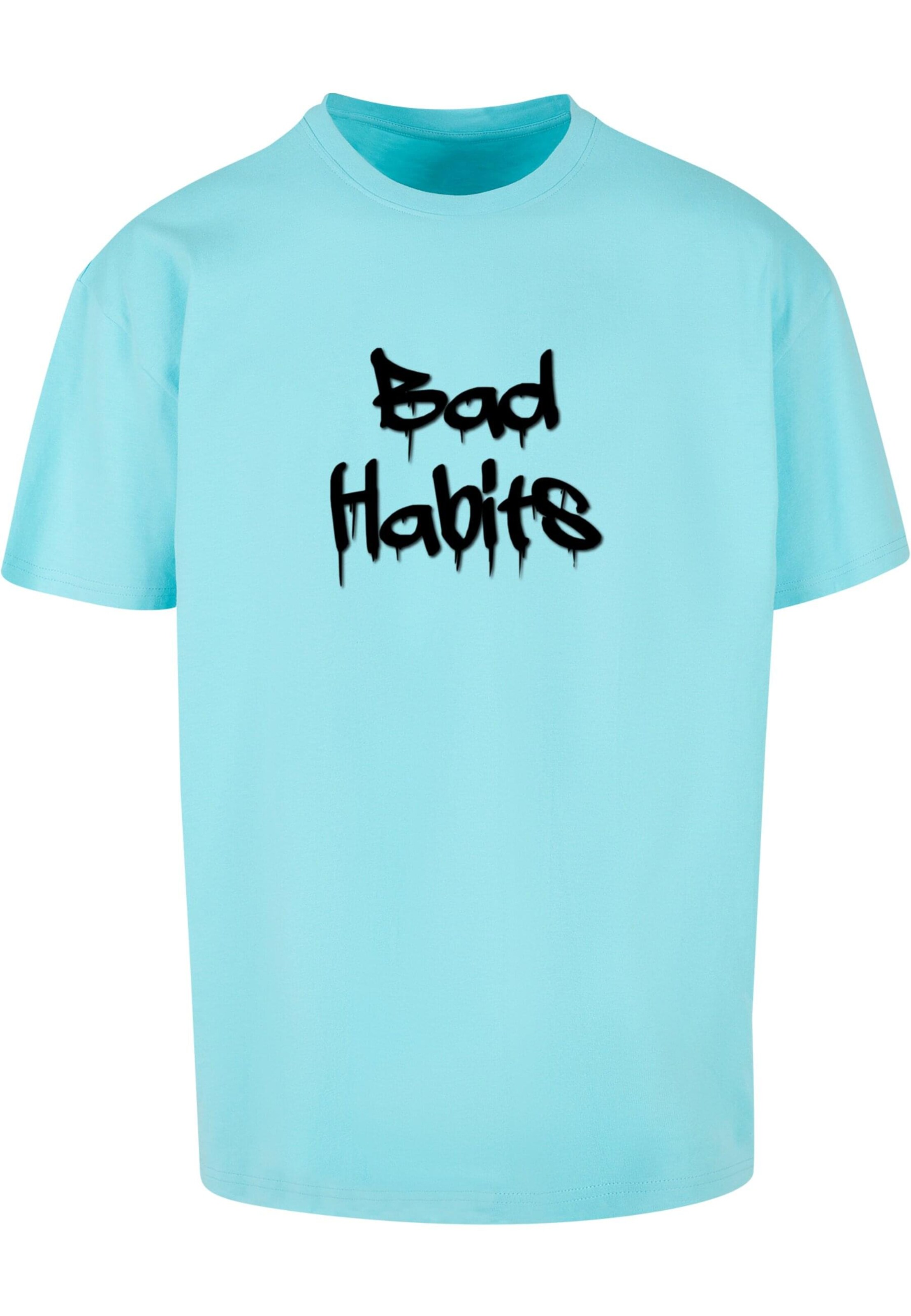 Merchcode Tričko 'Bad Habits' – modrá: přední strana