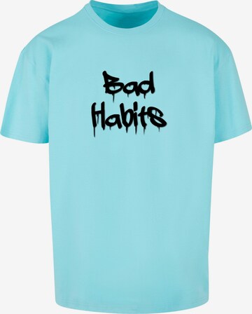 Merchcode Shirt 'Bad Habits' in Blauw: voorkant