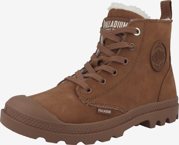 Palladium Schnürstiefelette 'Pampa' in Braun: Vorderseite