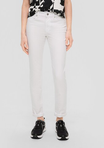 Coupe slim Jean QS en blanc : devant