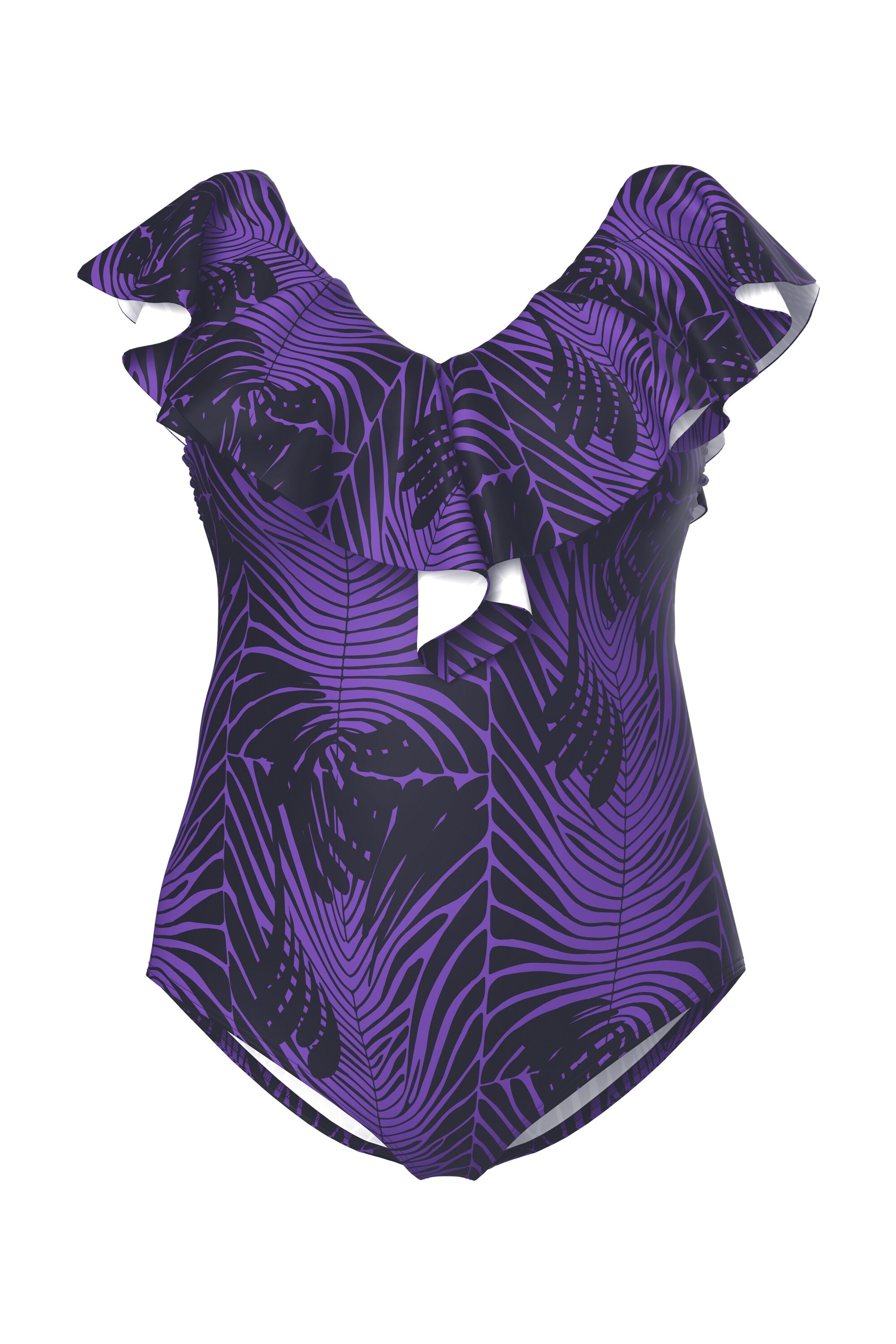 Bustier Maillot de bain Ulla Popken en violet : devant