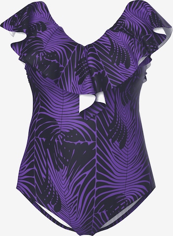 Ulla Popken Badeanzug in Lila: Vorderseite