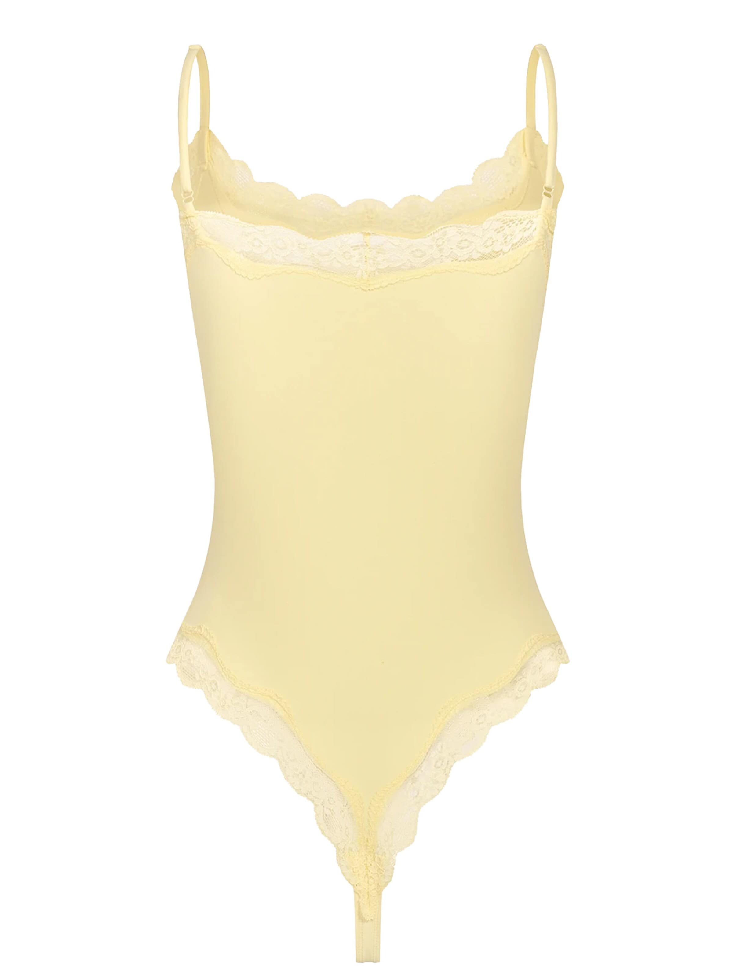 cfab (formerly creamy fabrics) Body 'Bodysuit String mit Lace' i gul