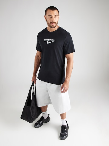 juoda NIKE Sportiniai marškinėliai 'PRO'
