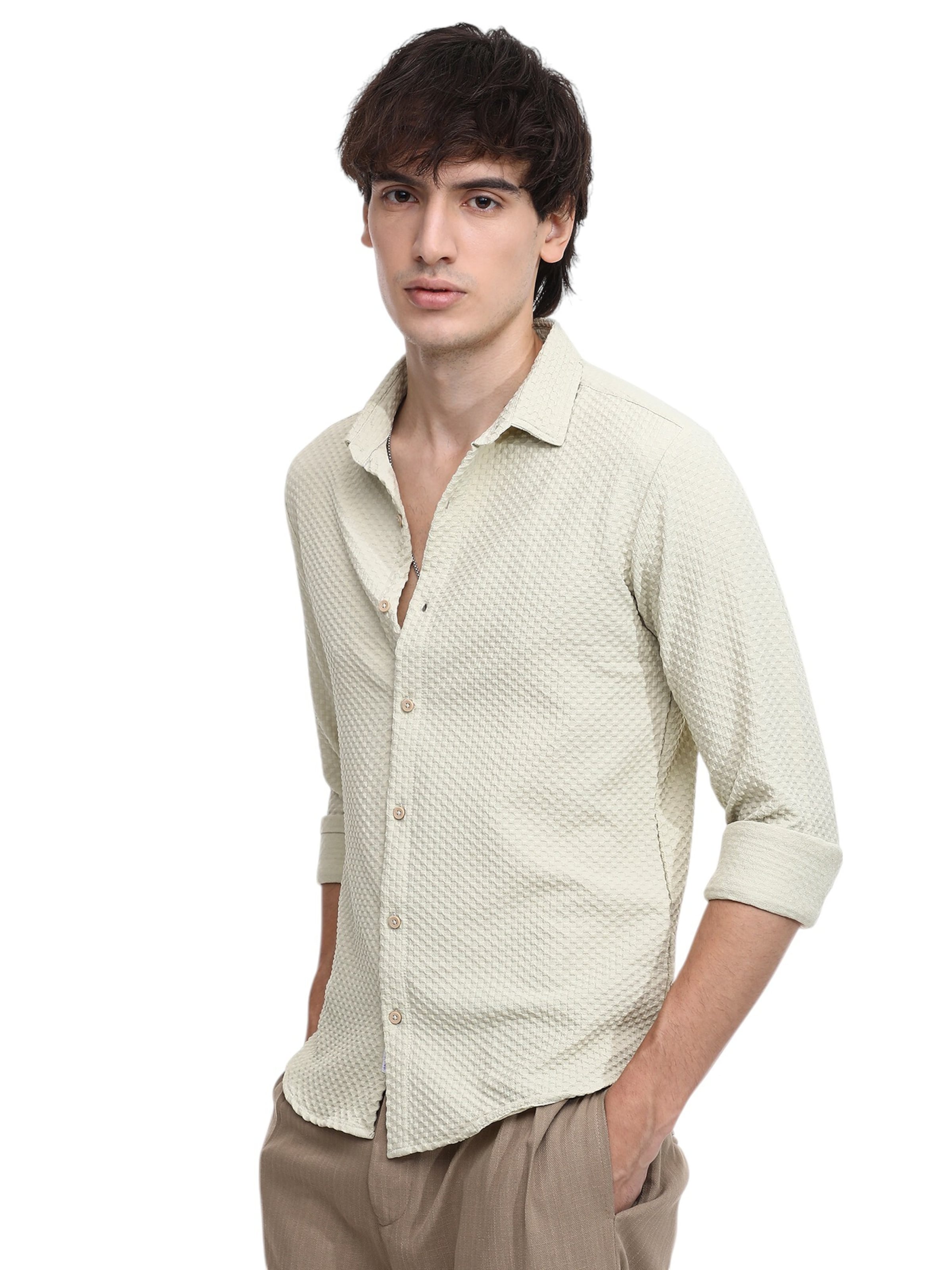 Comfort Fit Cămașă 'Tayler' de la Campus Sutra pe verde