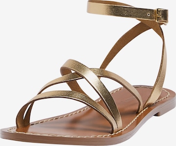 Pull&Bear Strap sandal in Gold: front