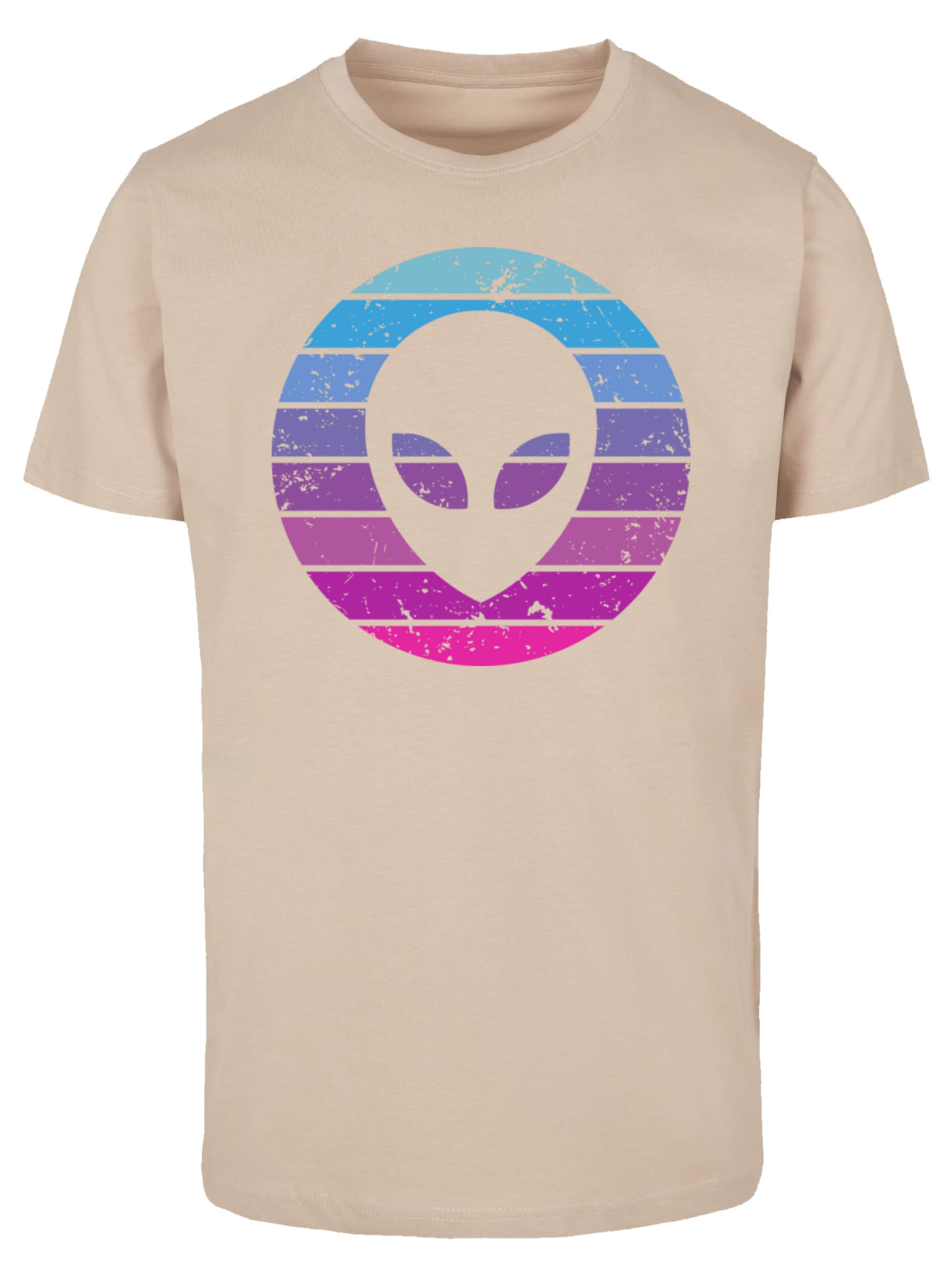 T-Shirt 'Alien Kopf' F4NT4STIC en beige : devant