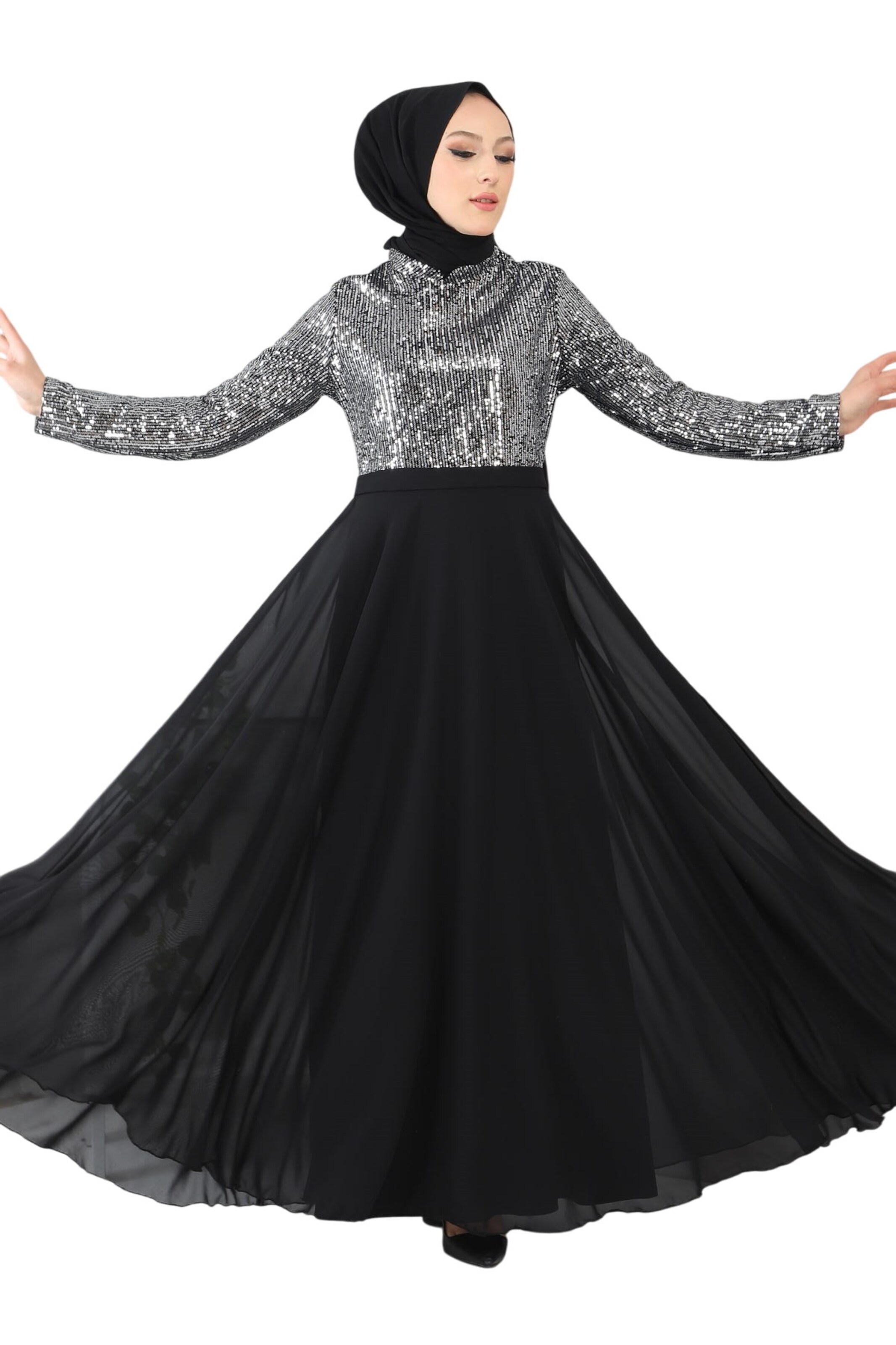 MODAMIHRAM Abendkleid in Schwarz