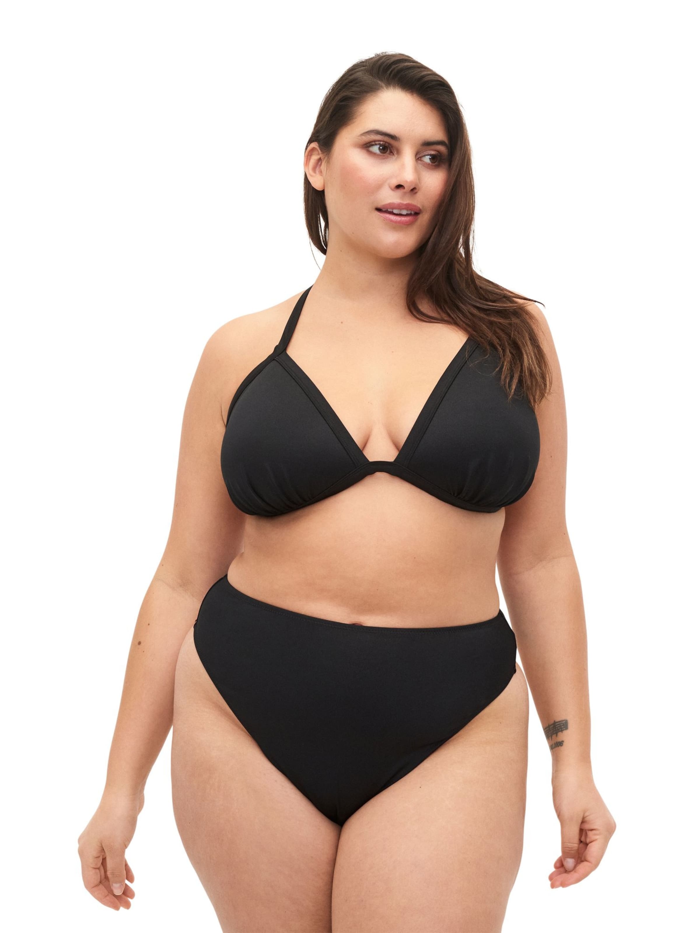 Swim by Zizzi - Braga de bikini 'Senya' en negro: frente