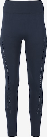 ENDURANCE Skinny Workout Pants 'Flane' in Blue: front