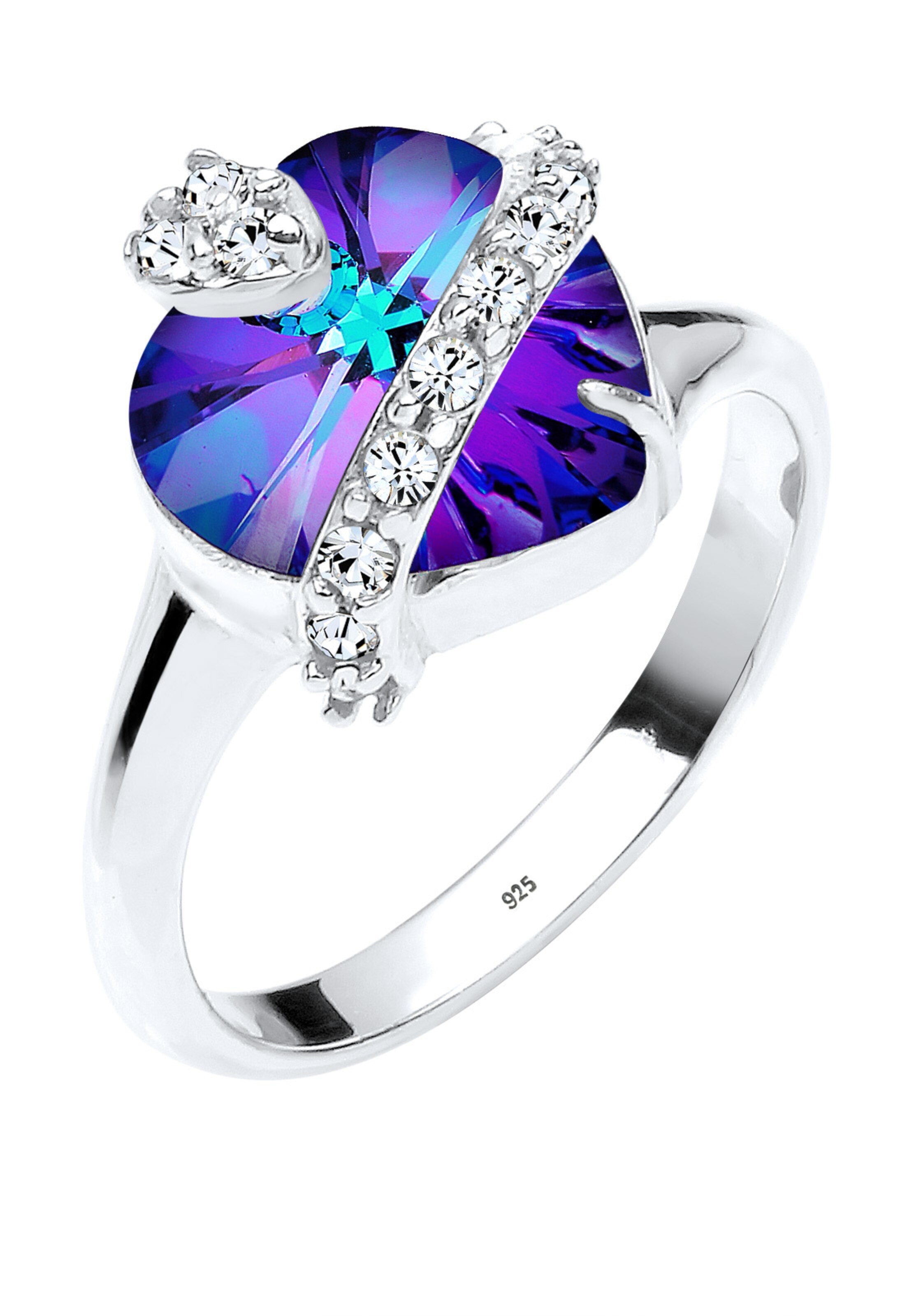 ELLI Ring 'Herz' in Silver: front