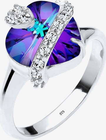 ELLI Ring 'Herz' in Purple: front