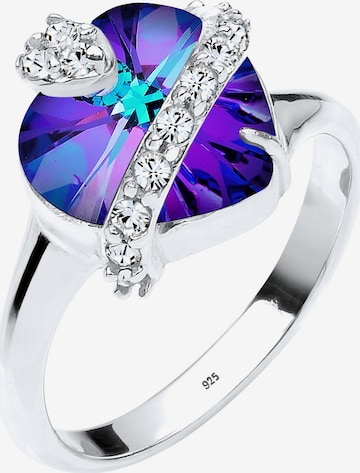 ELLI Ring 'Herz' in Purple: front