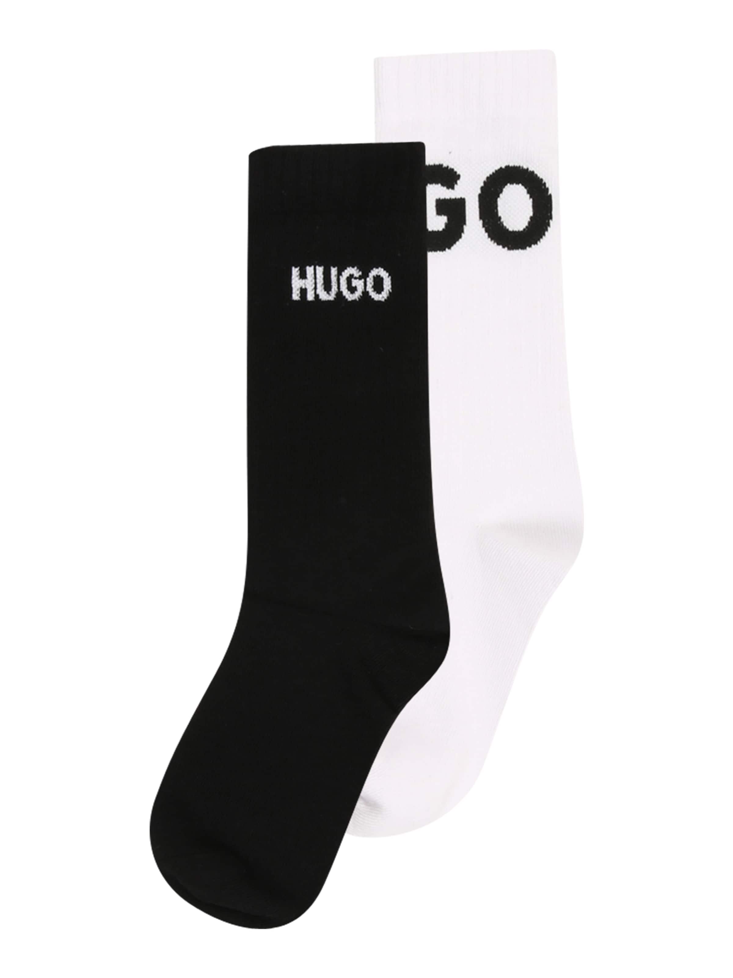 HUGO Nogavice | črna barva: sprednja stran