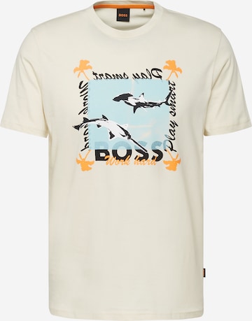 T-Shirt BOSS Orange en beige : devant