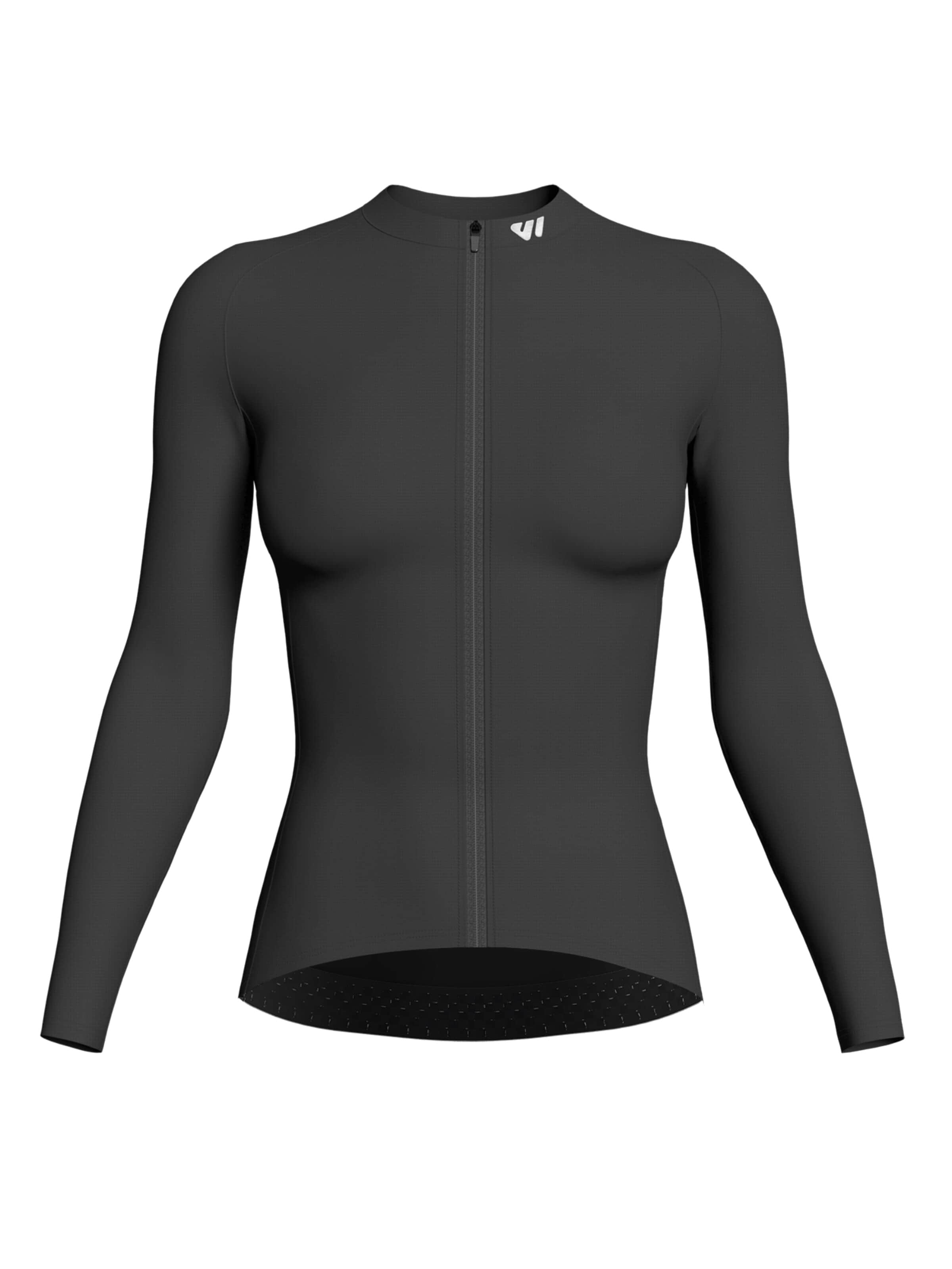 WULIBIKE Jersey 'Wulibike Damen Radtrikot Langarm Atmungsaktiv Slim-Fit 4-Taschen' in Black: front
