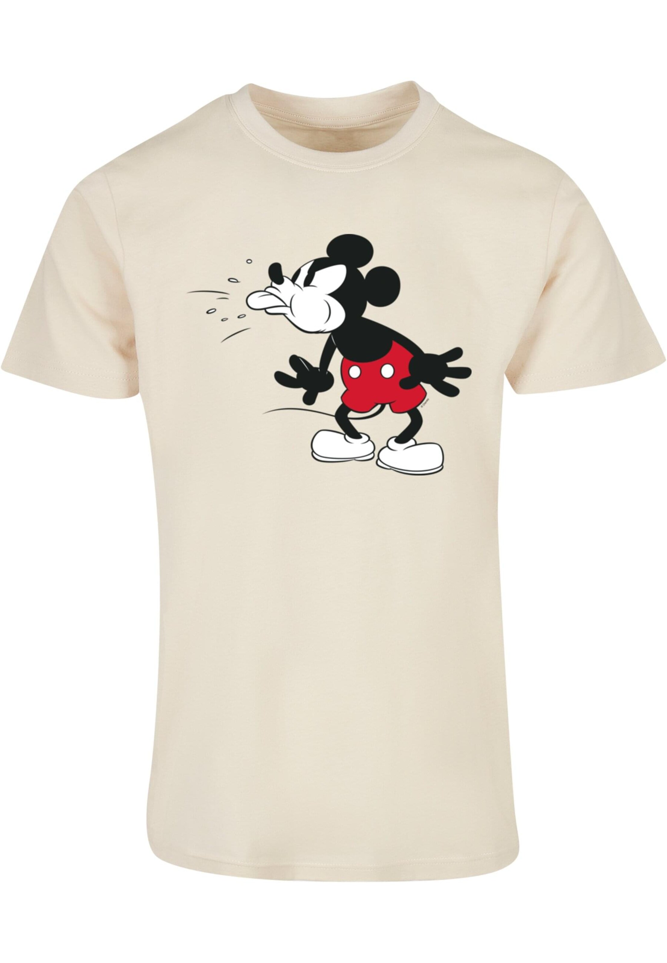 ABSOLUTE CULT Shirt 'Mickey Mouse - Tongue' in Beige: voorkant