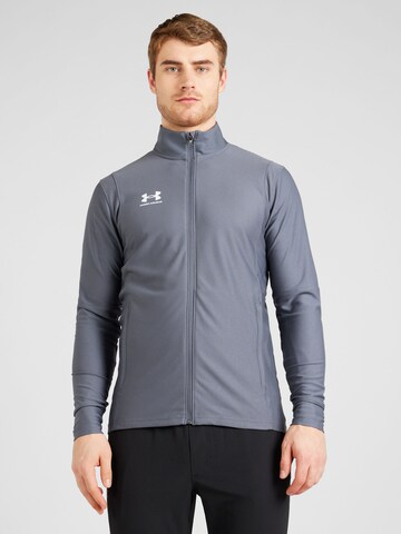 UNDER ARMOUR Athletic Zip-Up Hoodie 'Challenger' in Grey: front