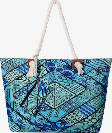 DonDon Beach Bag 'DonDon Strandtasche mit Reißverschluss Shopper Beach bag Badetasche Bunte Welt' in Mixed colors: front