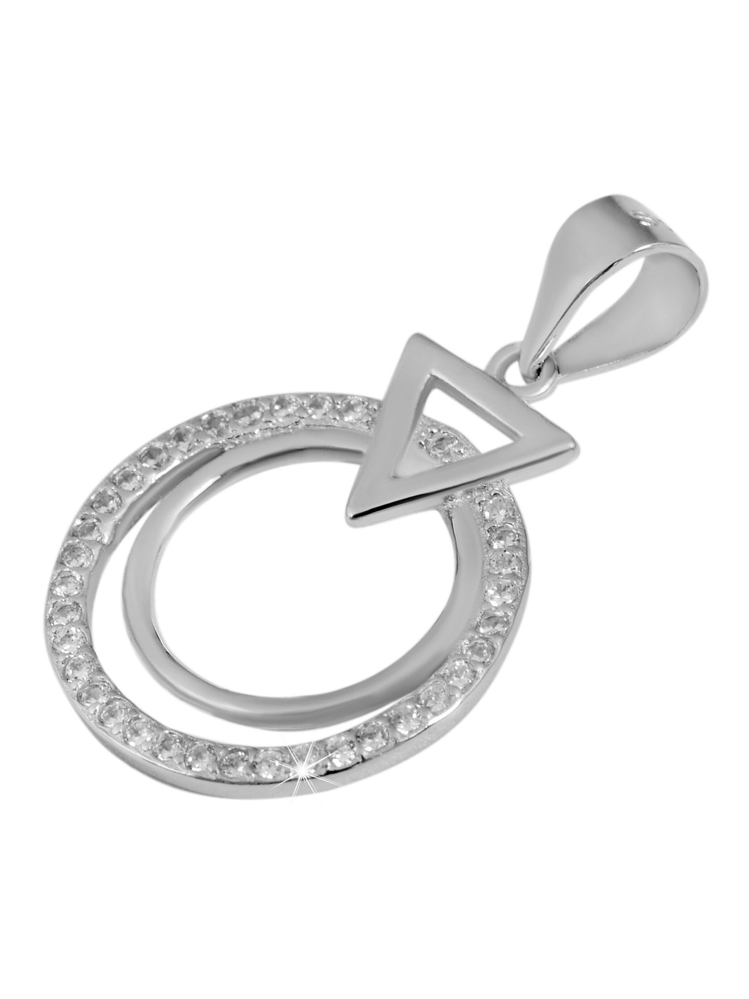 Akzent Jewelry Set '"Rahel" aus 925 Sterlingsilber mit Zirkonia, rhodiniert,' in Silver