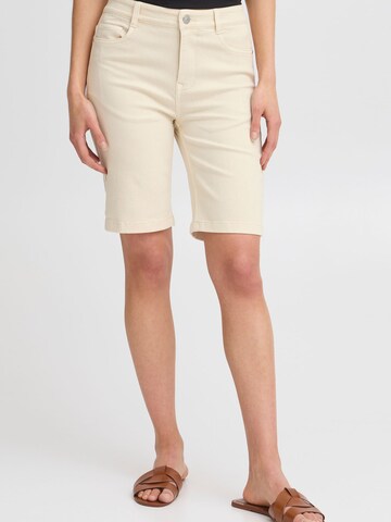 Slimfit Pantaloni 'FRLUXE' di Fransa in beige: frontale