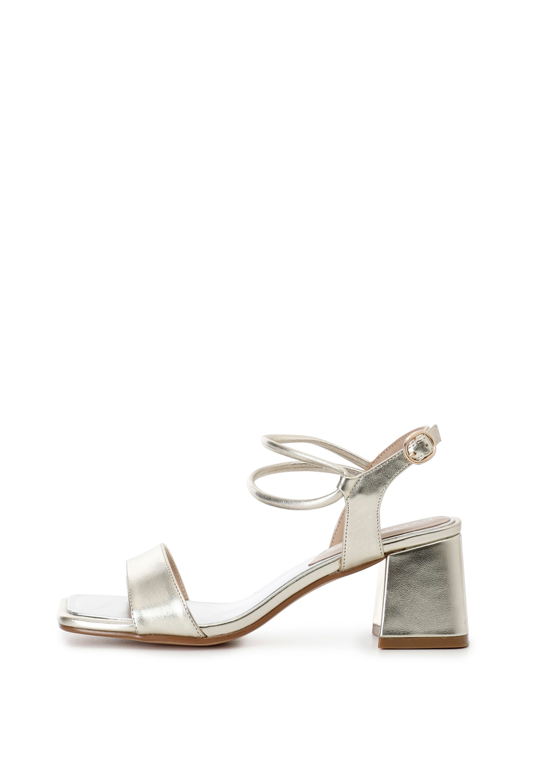 Sandales à lanières CAFè NOIR en or : devant