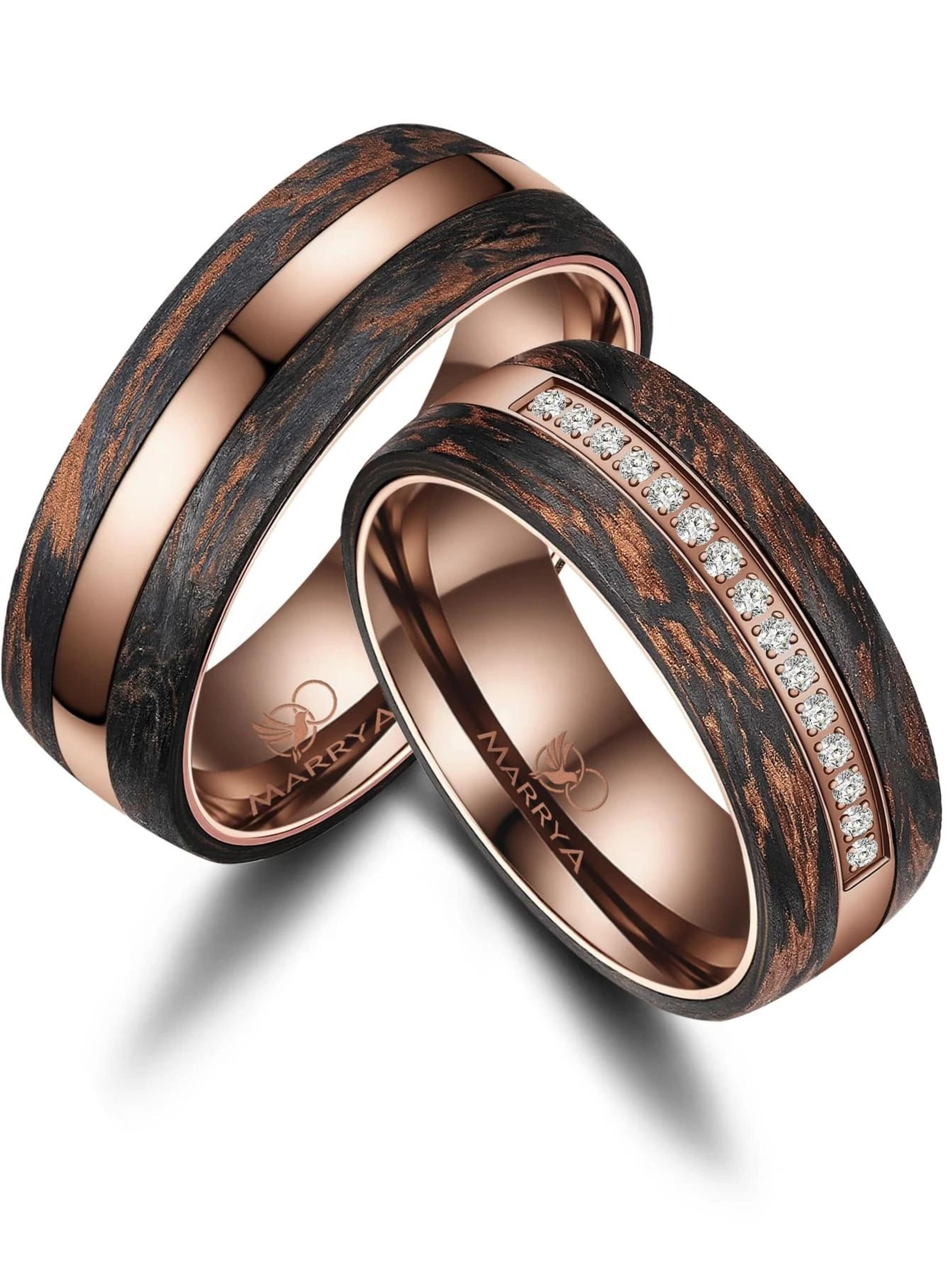 Anello 'MARRYA Ehering CB-03 Carbon-Bronze' di MARRYA in marrone