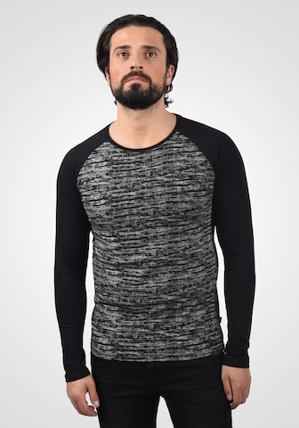 !Solid Langarmshirt 'Mevan' in Schwarz: predná strana