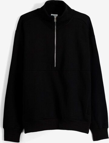 Bershka Sweatshirt in Zwart: voorkant