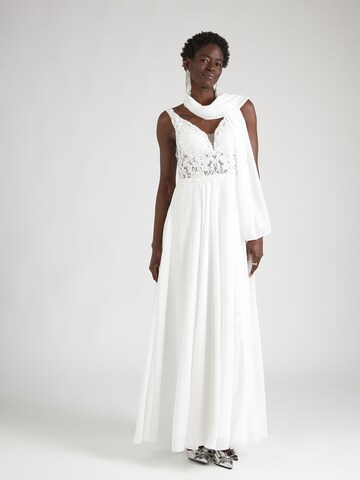 mascara Evening Dress in Beige: front