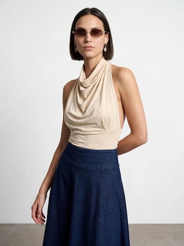 Dilvin Blouse in Beige: front