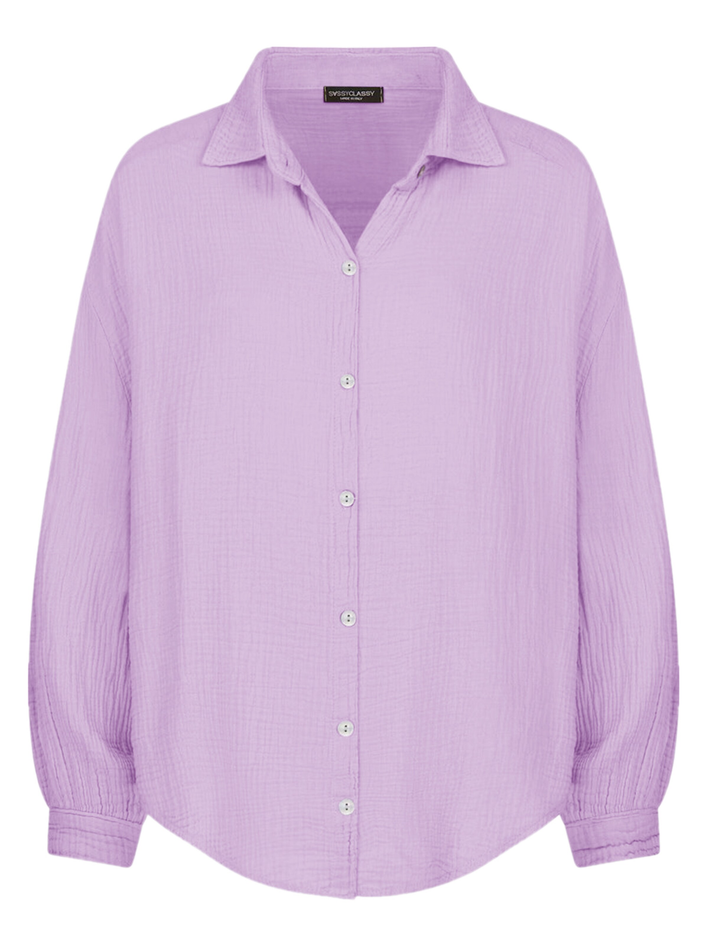 SASSYCLASSY Bluse 'kürzere Variante' in Lila: Vorderseite