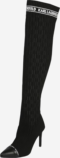 Karl Lagerfeld Čižmy nad koleno 'PANDORA Monogram Ribbed Knee Boot' - čierna, Produkt