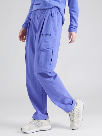 ADIDAS TERREX Loose fit Outdoor trousers in Purple: front