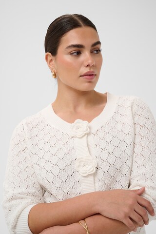 KAFFE CURVE Strickjacke 'KCkathrina' in Weiß