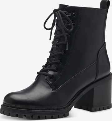 TAMARIS Lace-Up Ankle Boots in Black: front