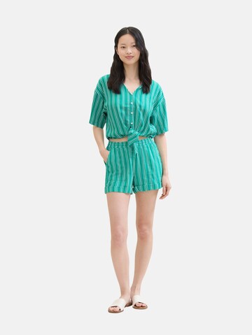 TOM TAILOR DENIM Loosefit Broek in Groen