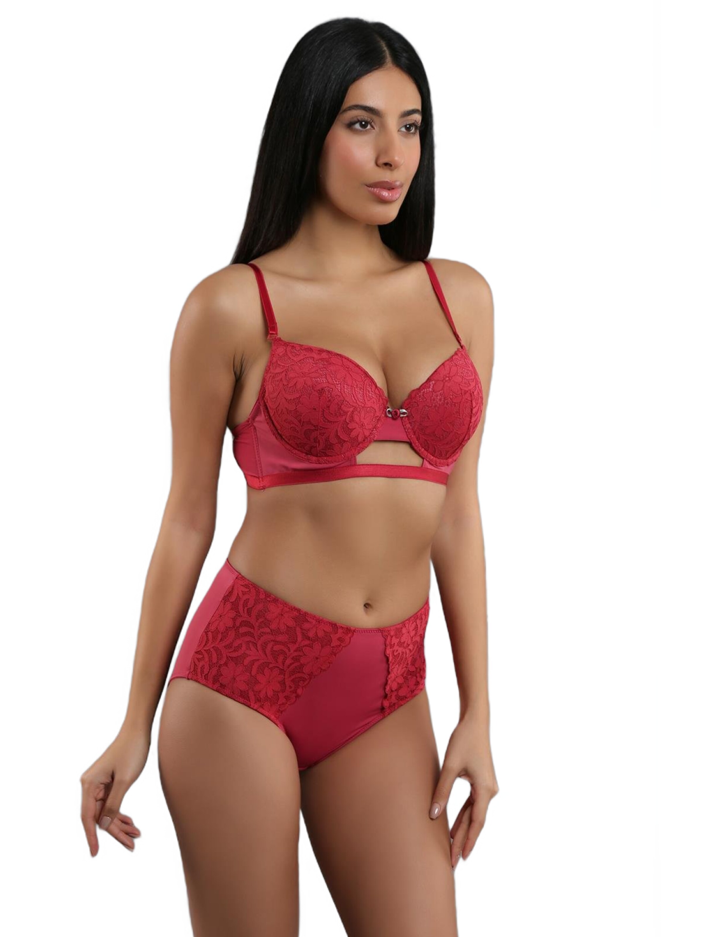 C&City T-Shirt Wäsche-Sets in Rot