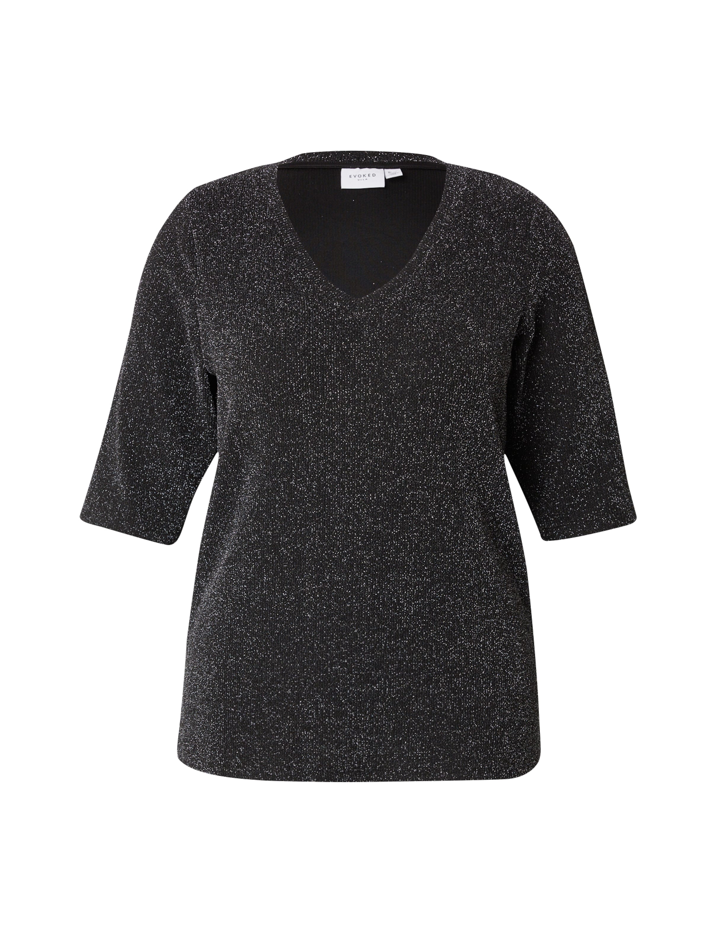 EVOKED Μπλουζάκι 'VIELEINA' σε μαύρο: μπροστά