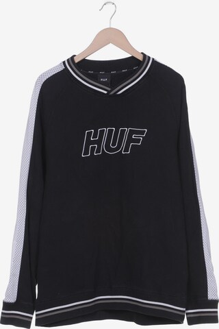 HUF Sweatshirt & Zip-Up Hoodie in XL in Black: front