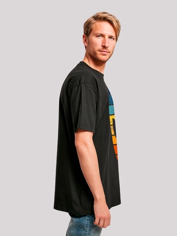 T-Shirt 'Alien Sonnenuntergang Retro' F4NT4STIC en noir