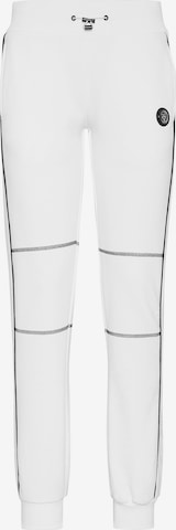 Plein Sport Tapered Broek in Wit: voorkant