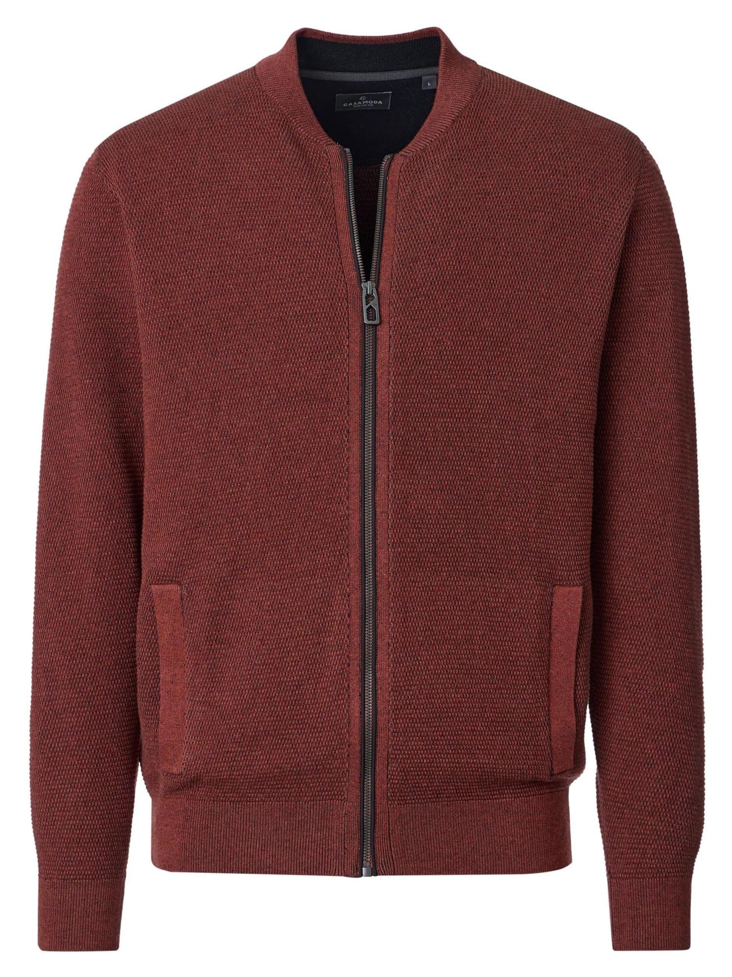 CASAMODA Gebreid vest 'Basic' in Rood: voorkant