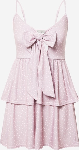 In The Style Dress 'Dani Dyer Blush Polka' in Pink: front